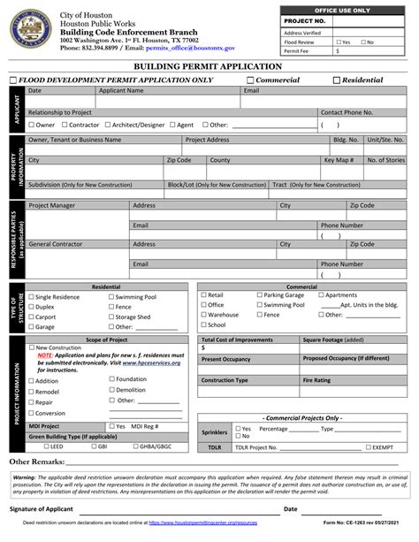 city of houston permit forms.